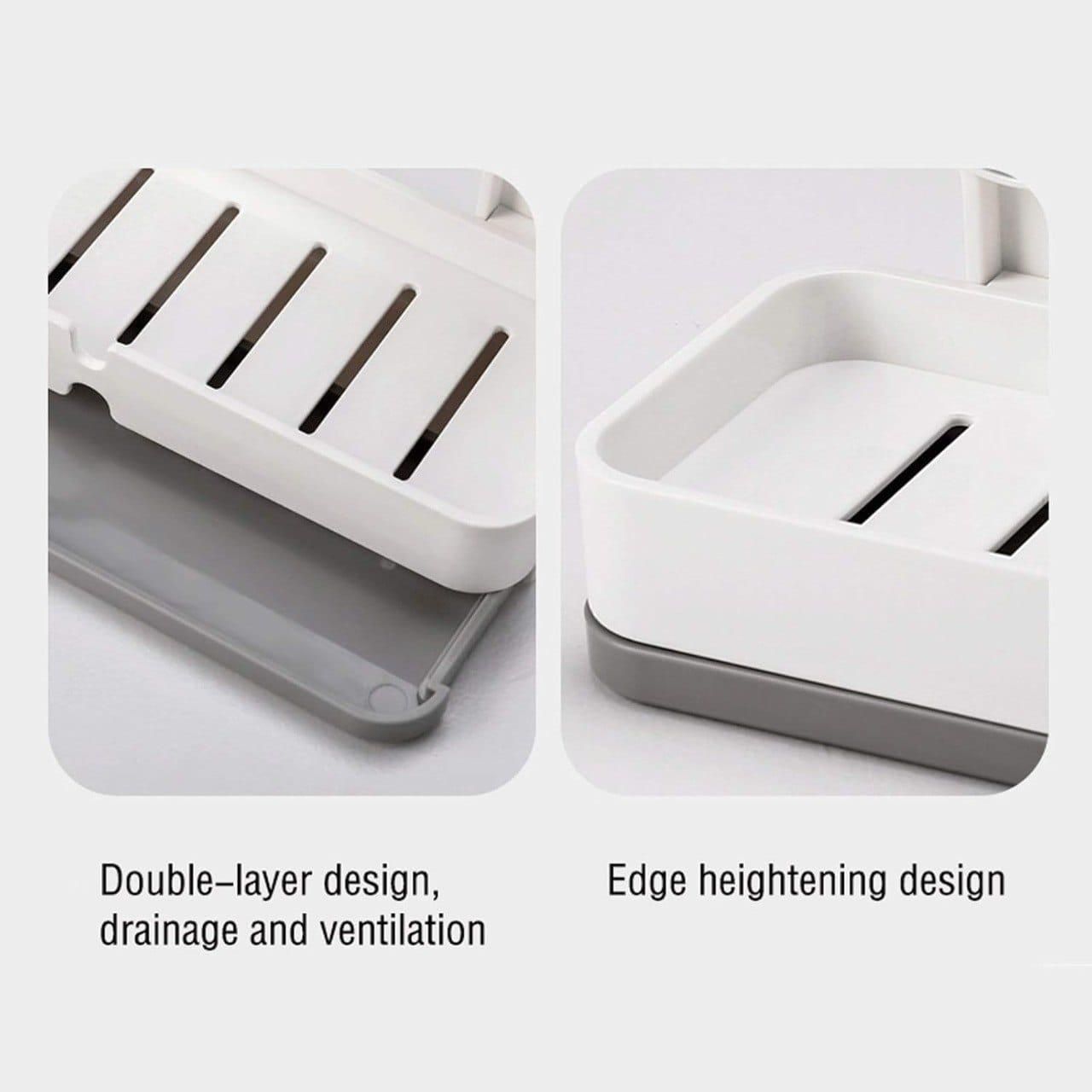 Adhesive Soap Dish Holder with Drain